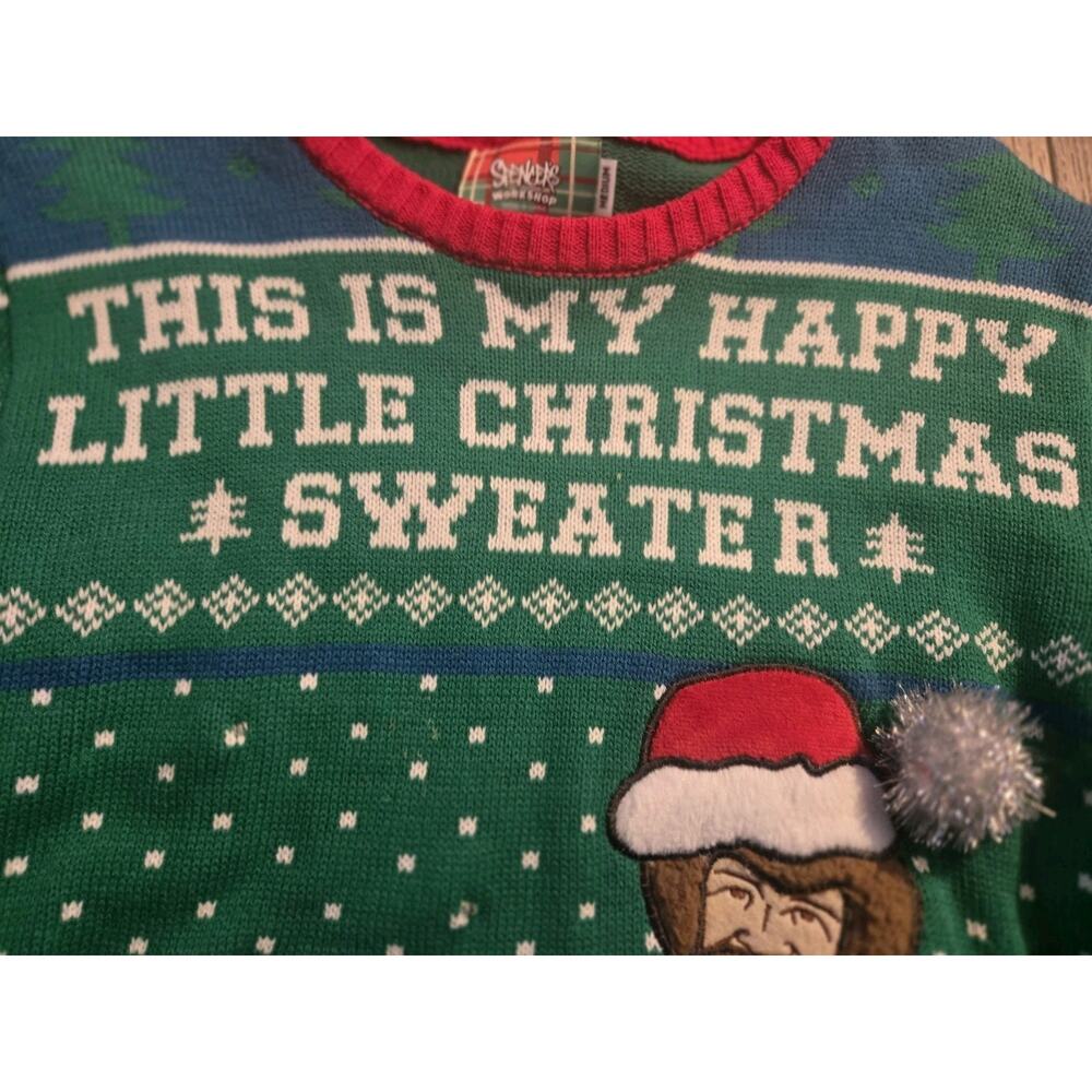 Bob Ross Ugly Christmas Sweater Mens M - Picture 5 of 7